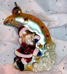 ¡RARO NUEVO!! Adorno de Santa Christopher Radko Nicholas Moon Dreamer A-284 - Imagen 1 de 8
