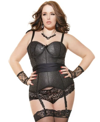 Nueva coqueta bustier con aros de encaje metálico talla grande 3710X Foto 1 de 2