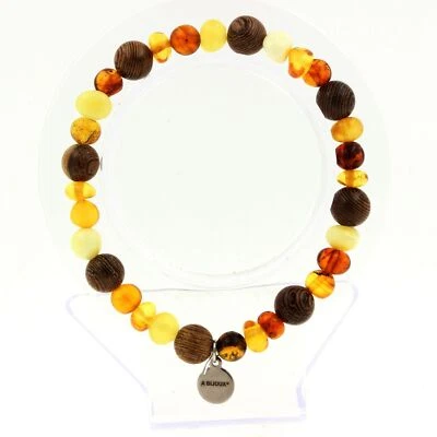 Steine Und Minéraux. Armband Perlen Bernstein Echt von Der See Ostsee + Holz - Bild 1 von 4