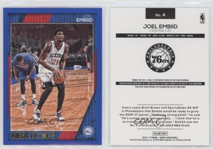 2016-17 Panini NBA Hoops Blue Joel Embiid #4