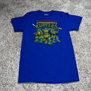 Camisa Teenage Mutant Ninja Turtles Para Hombre Mediana Azul Real TMNT Anime Dibujos Animados Años 90 - Imagen 1 de 10