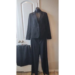 Ak Anne Klein 3 Piezas Pantalón/Falda/Chaquetas Elástico Formal Moderno Traje Negro Talla 10 - Imagen 1 de 24