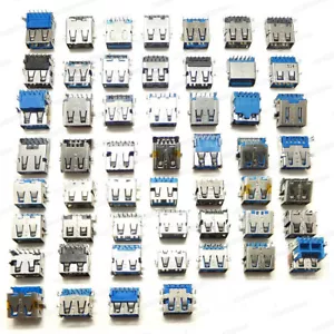 53pcs/set Type-A USB 3.0 Connector DC jack Male Solder 9 Pin Plug DC Connector - Picture 1 of 5