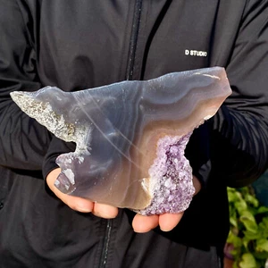 230G Natural agate Agate Geode Slab/Slice quartz crystal mineral specimen Reiki - Picture 1 of 9