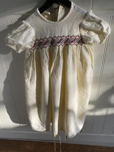 Vintage UNISEX HAND MADE Taufkleid hellgelb - Bild 1 von 2