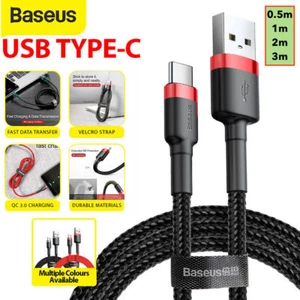Baseus USB A to Type C Charger Cable 3A Fast Charging Data Cord Samsung iPhone15 - Picture 1 of 14