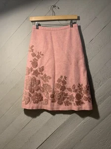 Boden Tweed Skirt  Pink Floral UK 8 Knee length Wool A-Line - Picture 1 of 11