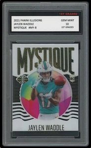 JAYLEN WADDLE 2021 PANINI ILLUSIONS MYSTIQUE 1ST GRADED 10 ROOKIE CARD DOLPHINS - Bild 1 von 1