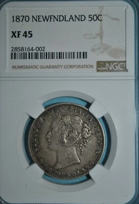 1870 Newfoundland 50 Cents NGC EF 45 - Image 1 of 3