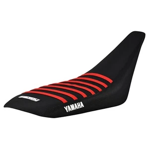 Yamaha YFZ 450 Gripper Seat Cover 2004 - 2013  all BLACK/ RED ribs LOGO #200 - Picture 1 of 3