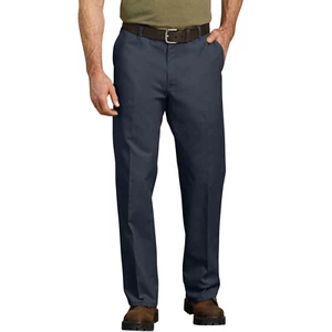 Pantalones de trabajo Dickies para hombre ajuste relajado pierna recta frente plano pantalón flexible oscuro azul marino - Imagen 1 de 12