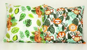 2pack baby pillows filled patterned cushions 4 pram cot bed jungle sloth 1 year+ - Picture 1 of 1