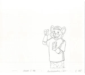 Chuck E Cheese Pizza Commercial Production Animation Cel Drawing 2005 E-012 - Picture 1 of 1