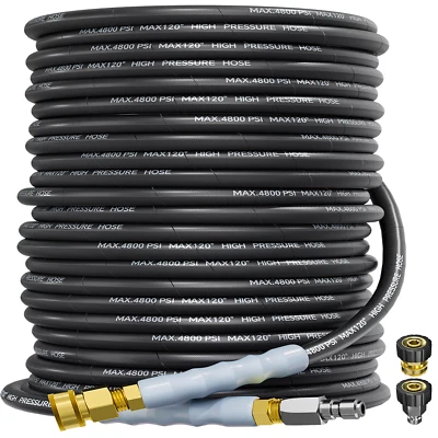 Manguera para lavadora a presión 125 pies 3/8" 4800 PSI cable trenzado resistente a la torcedura manguera de alimentación Foto 1 de 4