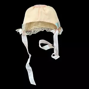 Antique Child's Dress Day Cap Victorian 1860's Lace and Ribbon Trim - Picture 1 of 8
