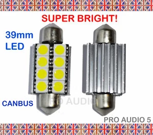 2x 39mm Canbus weiß 8 SMD LED Glühbirnen WEISS fehlerfrei Nummernschild Innenraum # - Bild 1 von 1