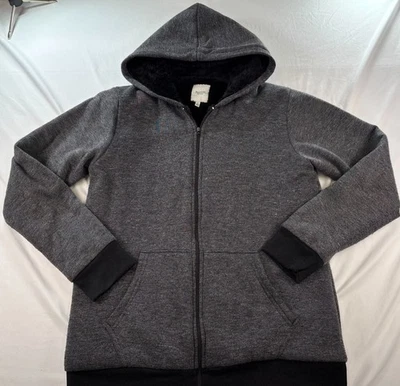 Chaqueta Six Lincoln Para Hombre Talla Grande Con Capucha Gris Cremallera Forrada Sherpa Piel Sintética Foto 1 de 4