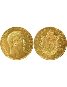 France Napoléon III - 50 Francs Or, Tête nue - 1857 A Paris - Imagen 1 de 3