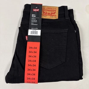 Pantalones de mezclilla elásticos ajustados Levis 511 negros sentados por debajo de la cintura 1673236 nuevos con etiquetas - Imagen 1 de 6