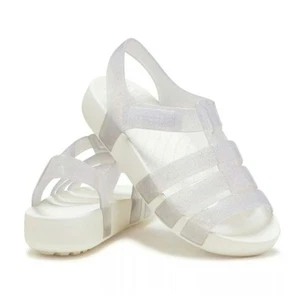 Sandalias Crocs Isabella Niñas Brillo Niños Talla 12 Nuevas con Etiquetas Informales  - Imagen 1 de 8