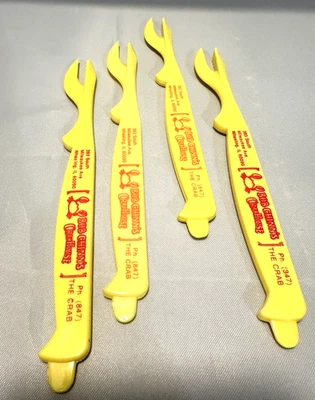 Lot of 4, Yellow Seafood Sheller, 7 1/2" w/ Advertising  From BOB's Crabhouse - Image 1 of 4