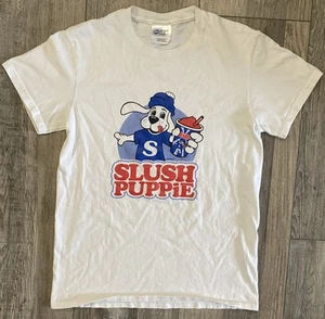 VINTAGE Y2K Slush Puppie Snack Promo T Shirt - White Drink Mascot, YOUTH KIDS L - Picture 1 of 12