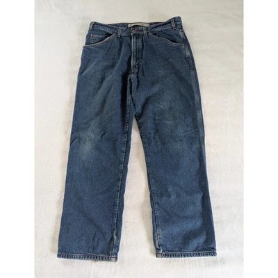 Pantalones de mezclilla de colección GAP azules estilo carpintero forrados de franela para hombre calce relajado Foto 1 de 4