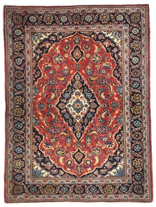 Handgeknüpfter Vintage Orientteppich Klassisch Blumen Klein Wohndeko Teppich 3X5 ft - Bild 1 von 11