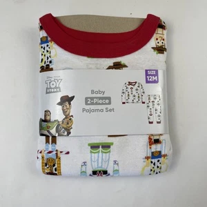 Disney Toy Story Baby 2-Piece Pajamas Set 12 Month Cotton Knit Woody Buzz - Picture 1 of 8
