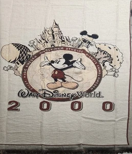 Vintage Disney World Mickey Mouse Tapestry Throw Blanket 2000 Epcot MGM Studios - Picture 1 of 4
