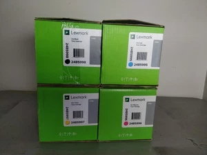 Oryginalny wysokowydajny zestaw tonerów CMYK Lexmark C6160 (część # 24B5995, 996, 997, 998) - Zdjęcie 1 z 10