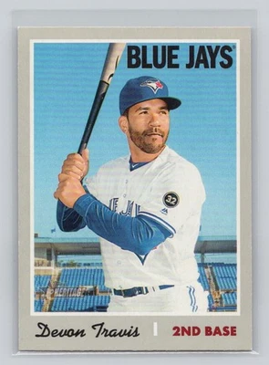 Devon Travis 2019 Topps Heritage Baseball #193 Toronto Blue Jays - Image 1 of 2