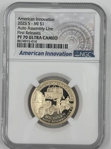 2025 S PROOF MICHIGAN AMERICAN INNOVATION NGC PF 70 🔥FIRST RELEASES🔥 - Picture 1 of 2