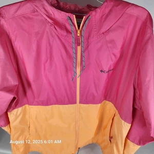 Columbia Giacca Uomo 2XL Nylon Cappuccio Giacca a Vento Leggera Imballabile Full Zip - Foto 1 di 8