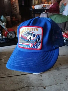 Vintage Kyle Petty Racing Patch Snapback Trucker Hat Cap Made USA 7 Eleven Blue - Picture 1 of 6