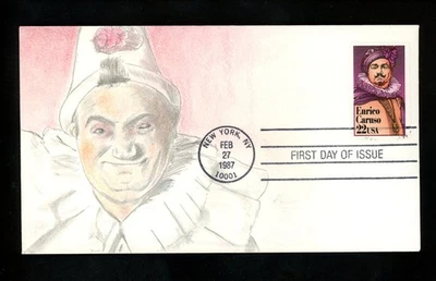 US FDC #2250 Friedman Hand Drawn HD Colored HC 1987 NY Enrico Caruso Opera Music - Image 1 of 2