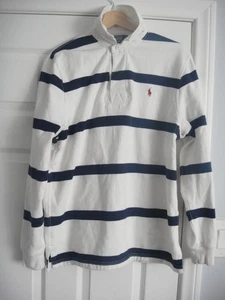Camisa Polo Ralph Lauren Hombre Talla Mediana Azul Marino y Blanco - Imagen 1 de 8