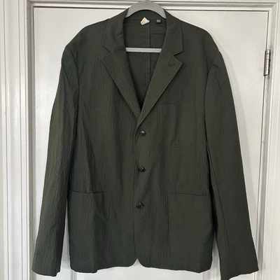 Ted Baker London Hanham Seersucker Blazer Mens 7 (US 46) Olive Green Coastal EUC - Image 1 of 4