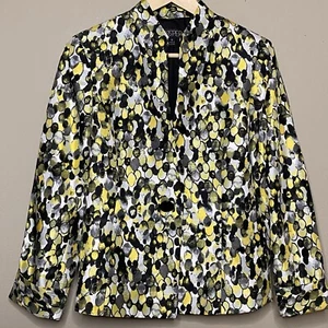 Kasper Jacket Blazer Women Size 8 Black Yellow Lined Career 1 Button Flaw New - Picture 1 of 10