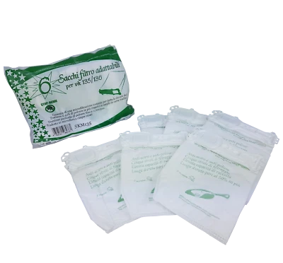 GECASA SRL 6 SACCHETTI FOLLETTO VK 135 VK136 SACCHI ANALLERGICI IN MICROFIBRA PER VORWERK