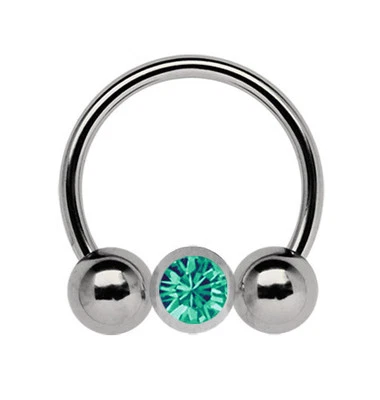 Titan Piercing Capezzolo Gioiello CBR Anello Filettato IN 1,6mm con Glitter Clip - Immagine 1 di 2