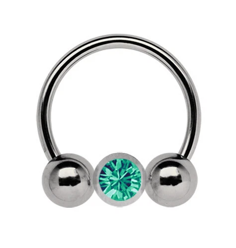 Titan Piercing Capezzolo Gioiello CBR Anello Filettato IN 1,6mm con Glitter Clip - Immagine 1 di 2