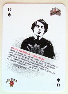1 x Playing Card JB Music Craig Nicholls The Vines - 8 of Spades
