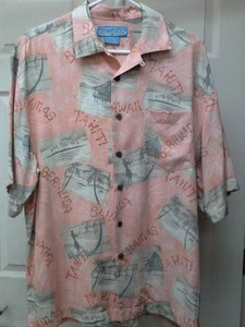 Men's BERMUDA BAY Hawaiian Bahama Short Sleeve Button Down Shirt Medium - Bild 1 von 4