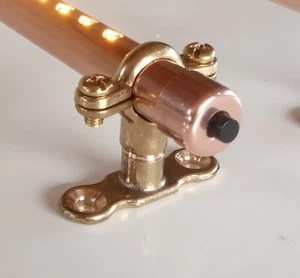 12V Boat LED Copper Light 30cm/12 inch, with Switch & Brass Mounts. Campervan. - Picture 1 of 8