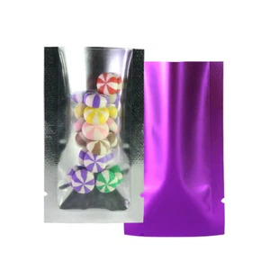 200 PIEZAS Bolsas de paquete de tamaño mini muestra transparente púrpura mate sellables por calor 1,6x2,8" - Imagen 1 de 4