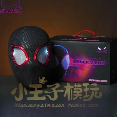Spider-man Miles Gwen Mask Electric Helmet Laser Eye Movable Eyes Cosplay Prop - Image 1 of 4