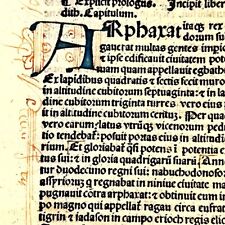 RARE 1498 Froben Incunable Bible Leaf Manuscript Christian Decor Jude New Test.