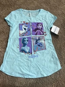 Disney Frozen II Justice Girls Anna Elsa blue Shirt NWT size 12 - Picture 1 of 1