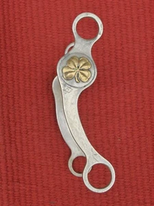WESTERN VINTAGE RICARDO NICKEL SILVER BIT with CLOVERLEAF - 5 INCH MOUTH - Picture 1 of 8